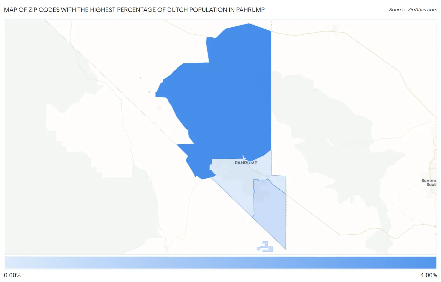 Zip Codes with the Highest Percentage of Dutch Population in Pahrump Map