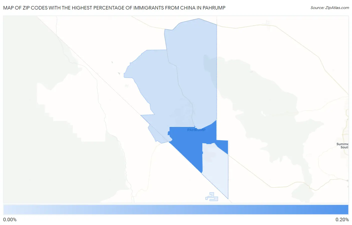 Zip Codes with the Highest Percentage of Immigrants from China in Pahrump Map