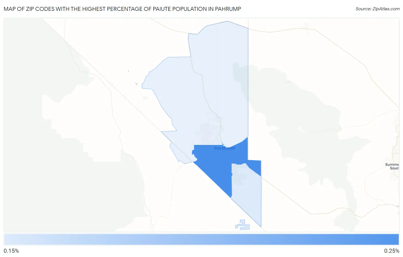 Zip Codes with the Highest Percentage of Paiute Population in Pahrump Map