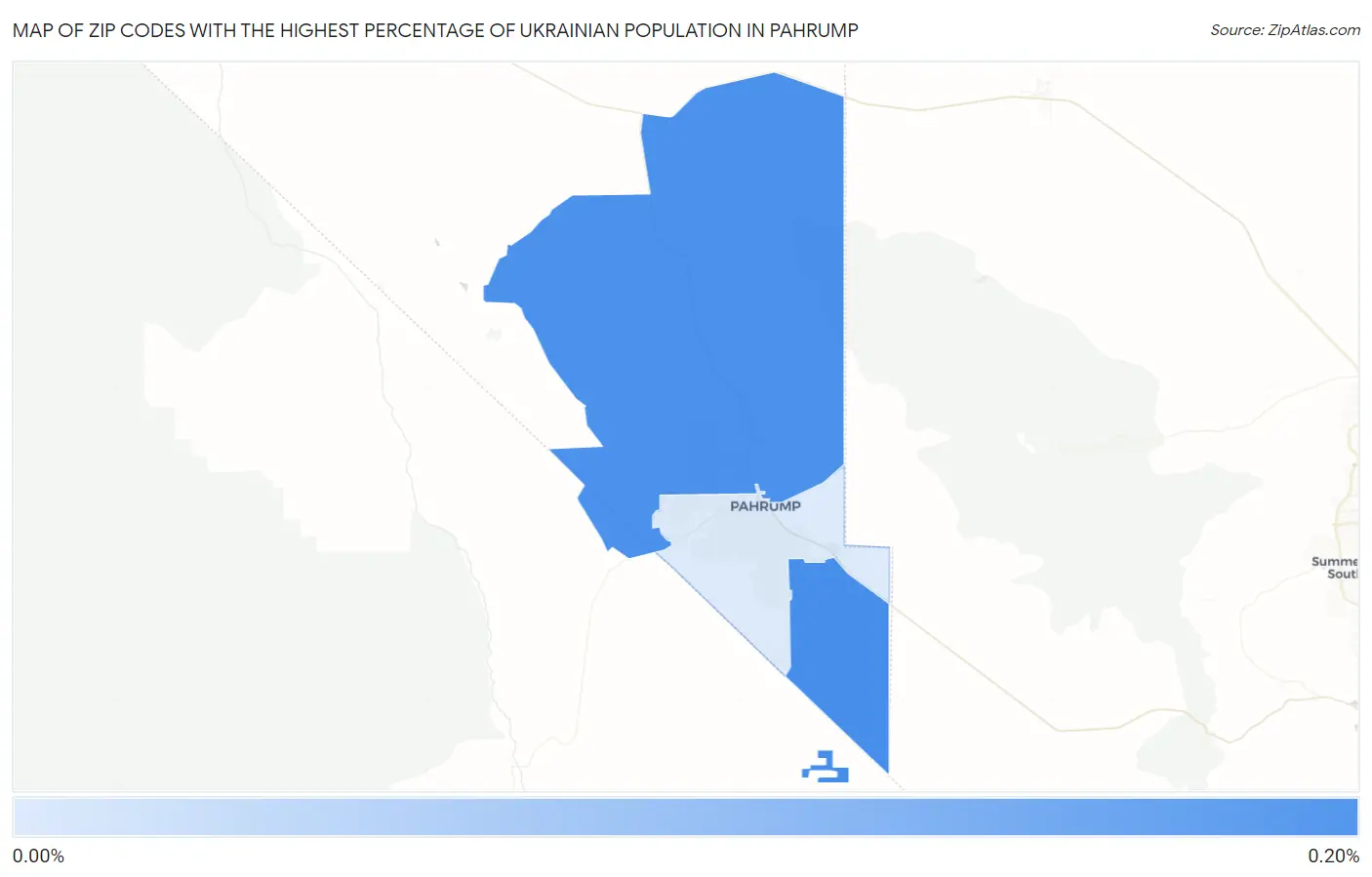 Zip Codes with the Highest Percentage of Ukrainian Population in Pahrump Map