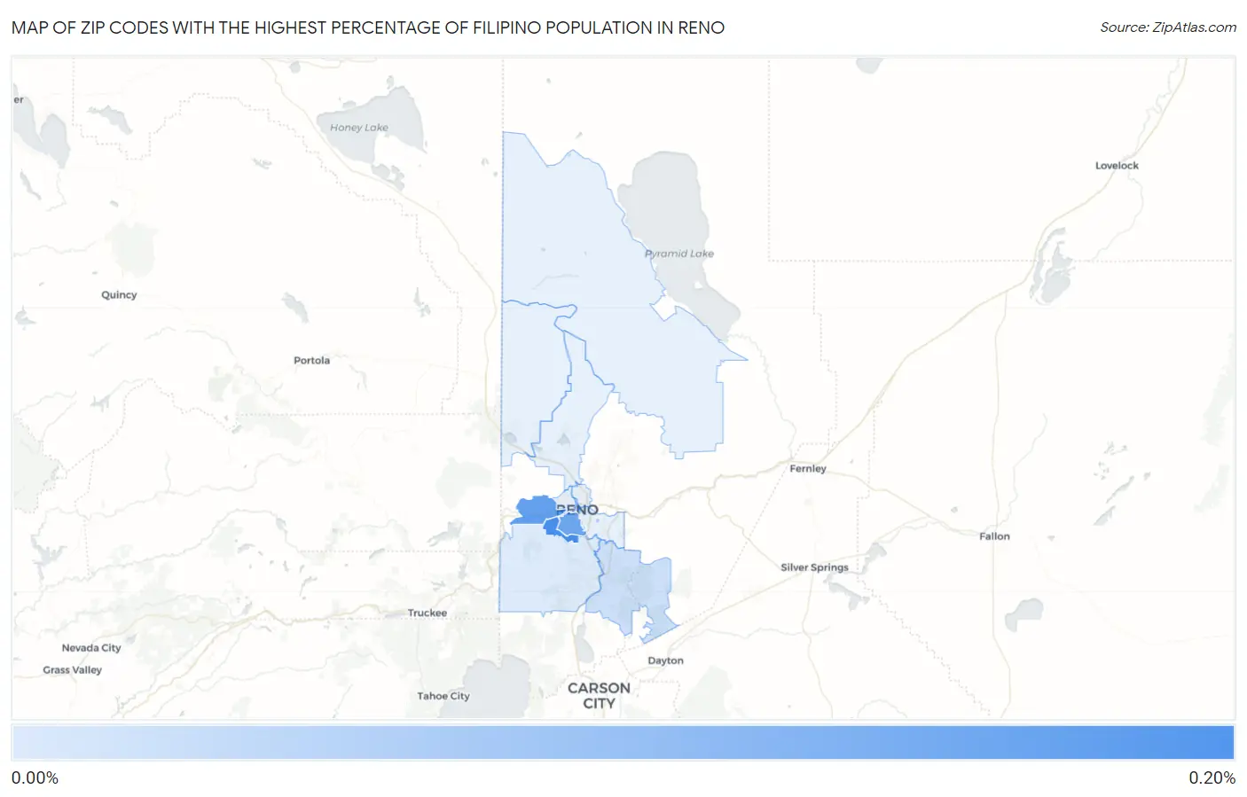Zip Codes with the Highest Percentage of Filipino Population in Reno Map