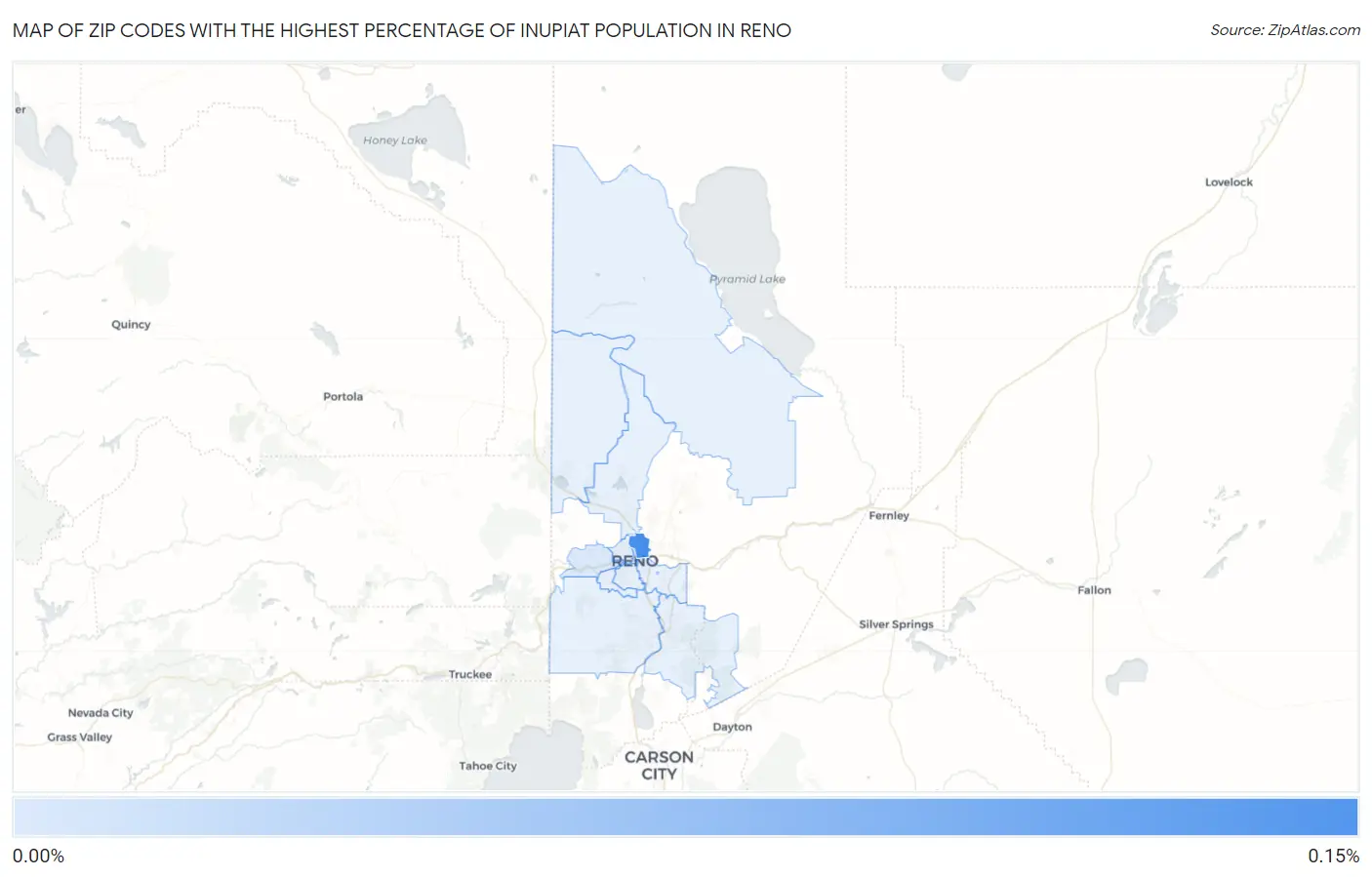 Zip Codes with the Highest Percentage of Inupiat Population in Reno Map