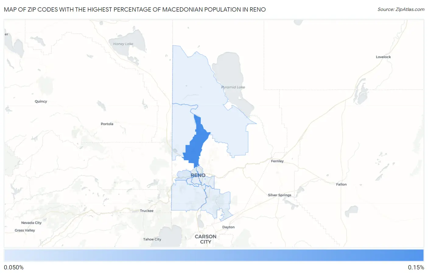 Zip Codes with the Highest Percentage of Macedonian Population in Reno Map