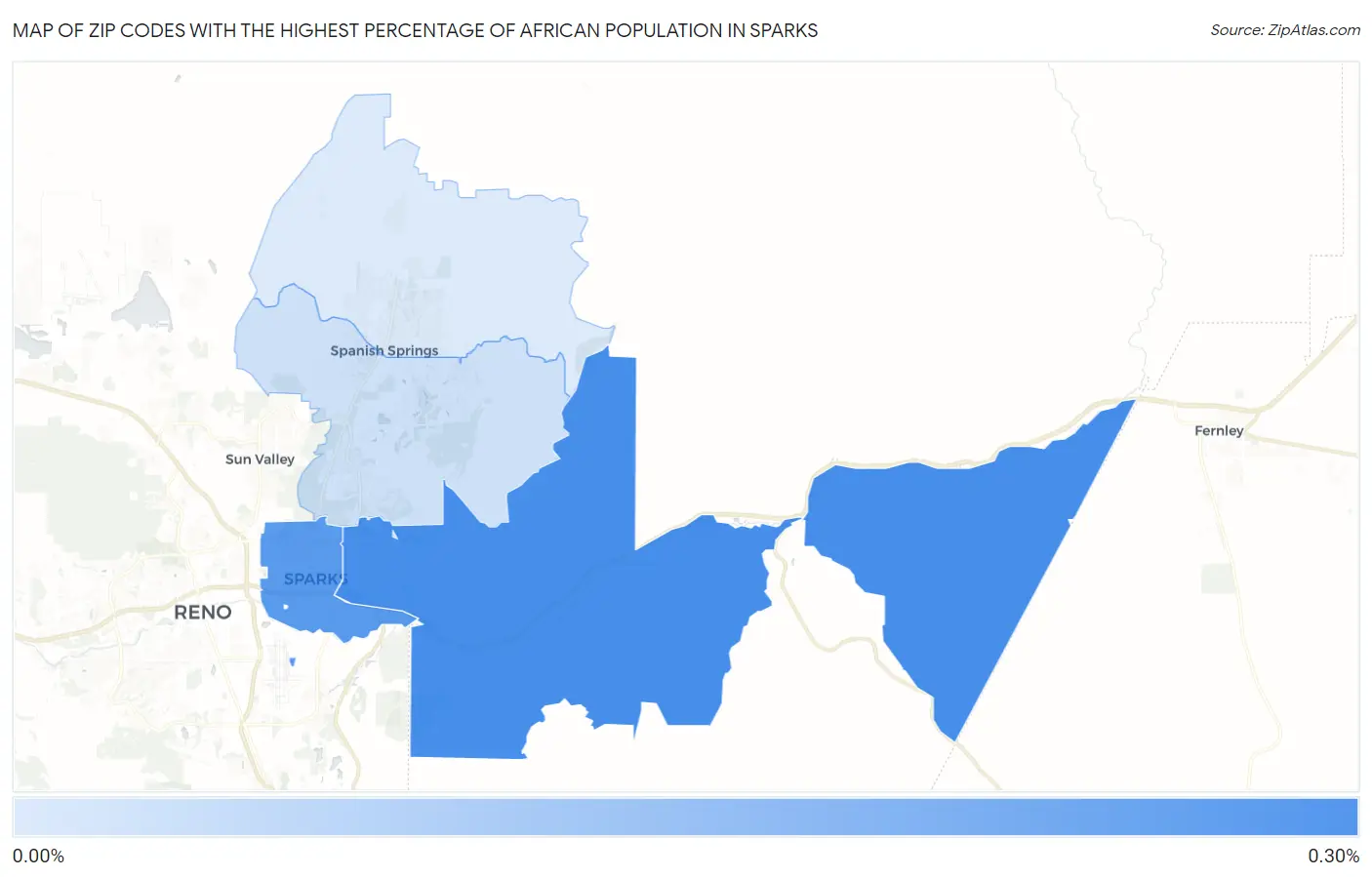 Zip Codes with the Highest Percentage of African Population in Sparks Map