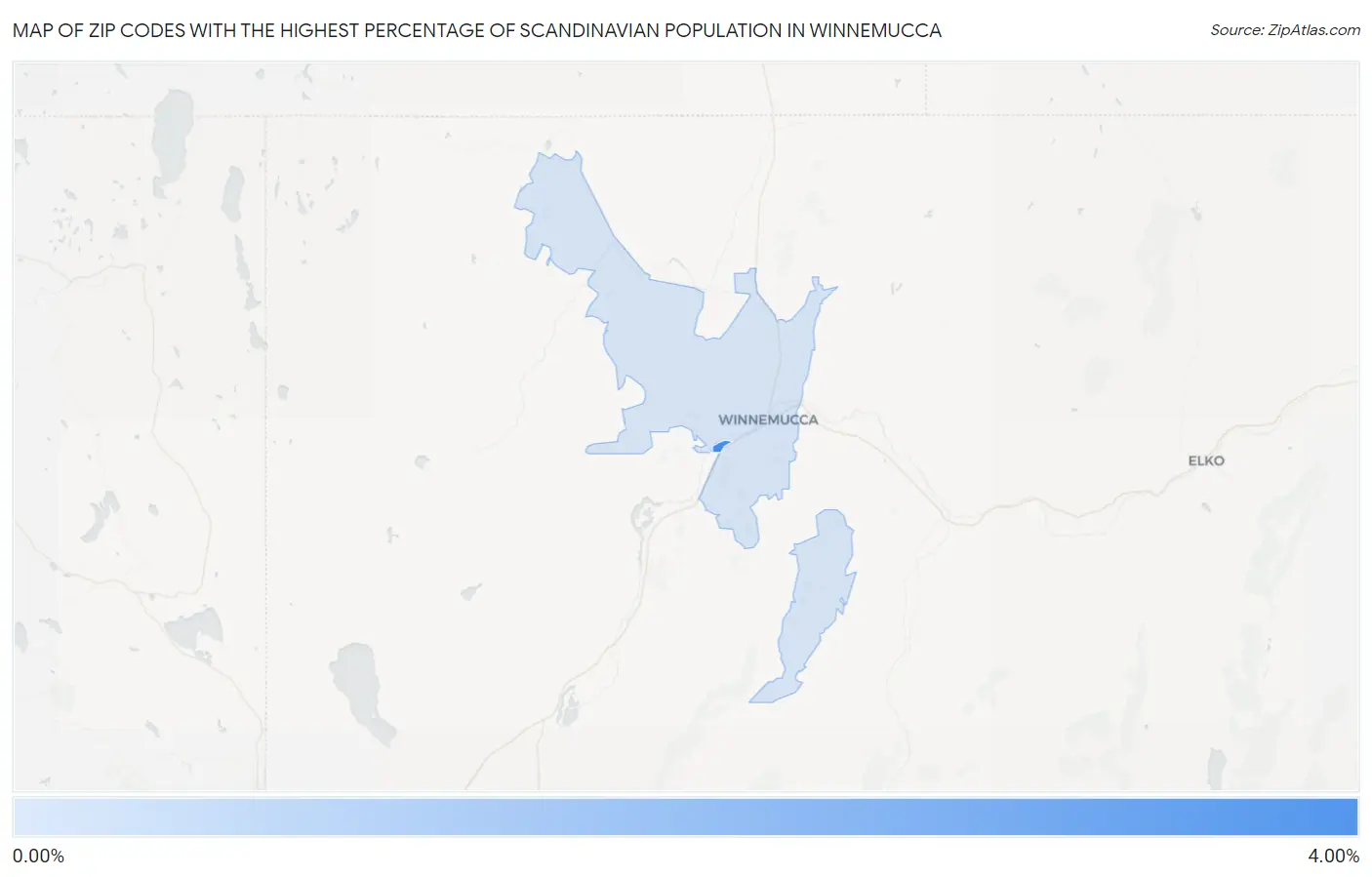 Zip Codes with the Highest Percentage of Scandinavian Population in Winnemucca Map
