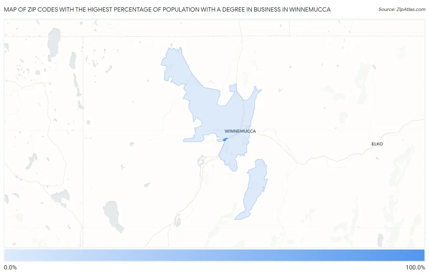 Zip Codes with the Highest Percentage of Population with a Degree in Business in Winnemucca Map