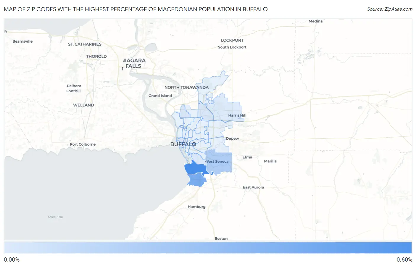 Zip Codes with the Highest Percentage of Macedonian Population in Buffalo Map