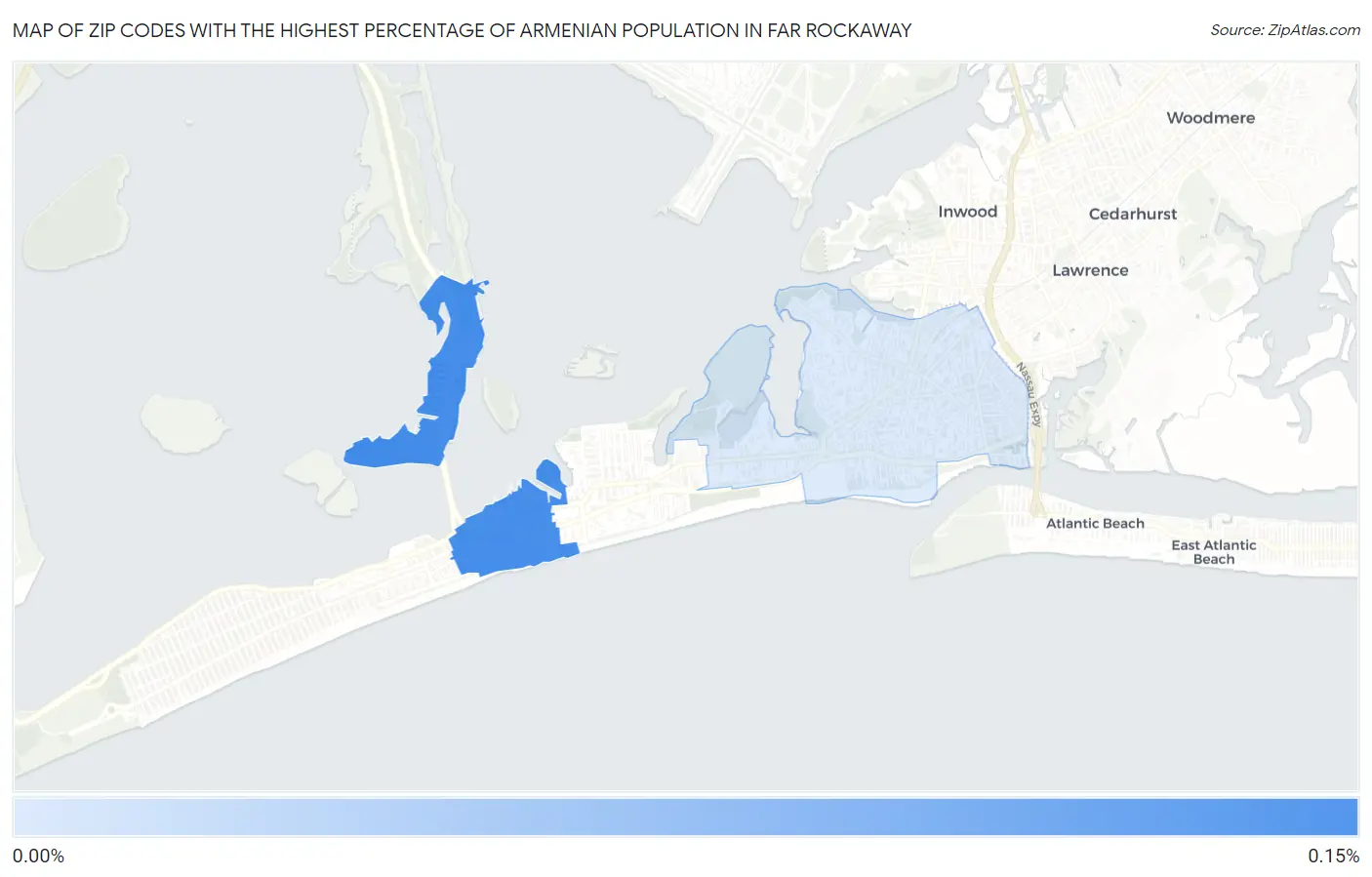 Zip Codes with the Highest Percentage of Armenian Population in Far Rockaway Map