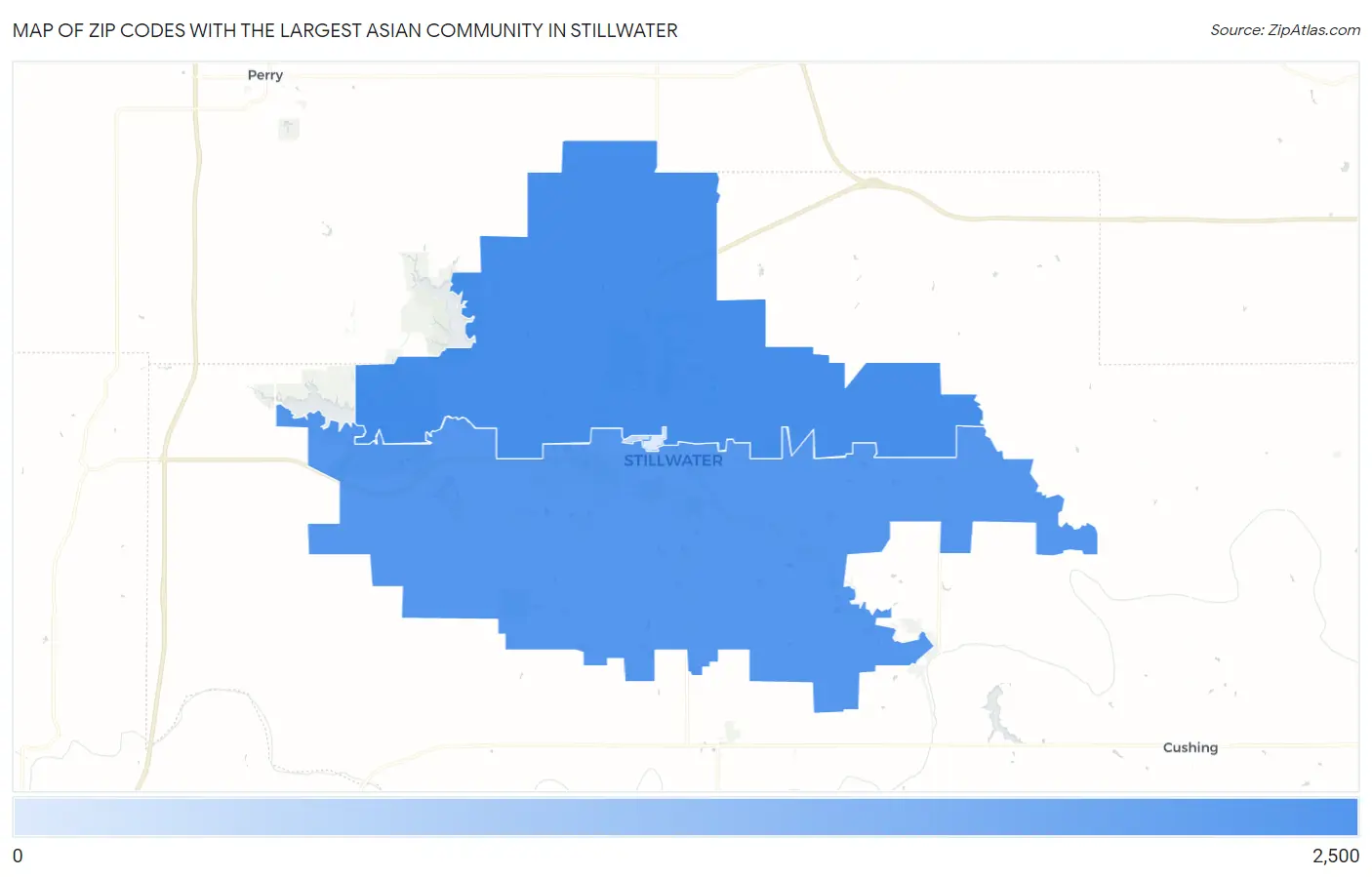 Zip Codes with the Largest Asian Community in Stillwater Map
