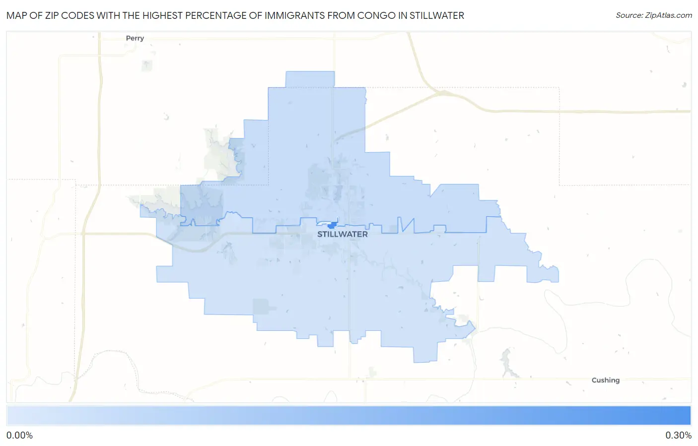 Zip Codes with the Highest Percentage of Immigrants from Congo in Stillwater Map