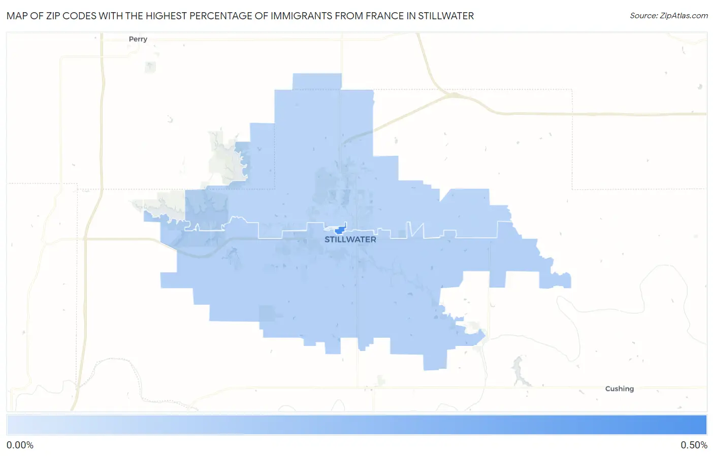 Zip Codes with the Highest Percentage of Immigrants from France in Stillwater Map