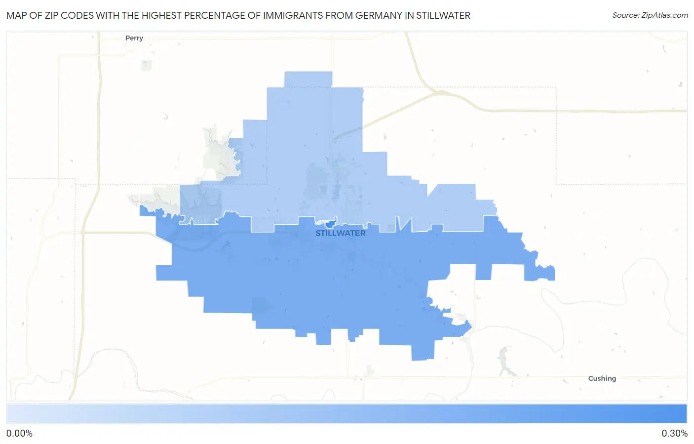 Zip Codes with the Highest Percentage of Immigrants from Germany in Stillwater Map