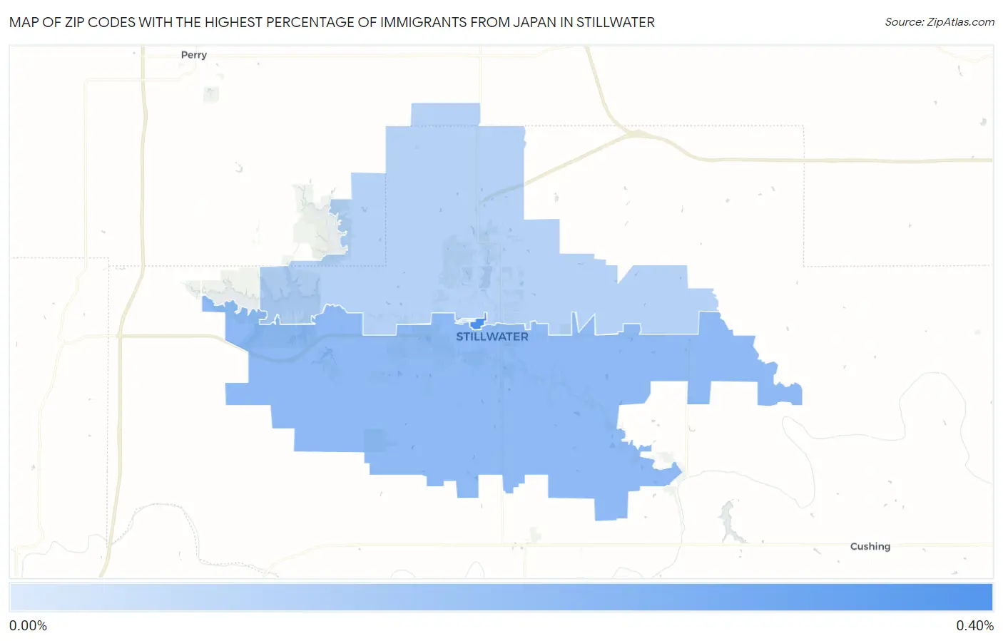 Zip Codes with the Highest Percentage of Immigrants from Japan in Stillwater Map