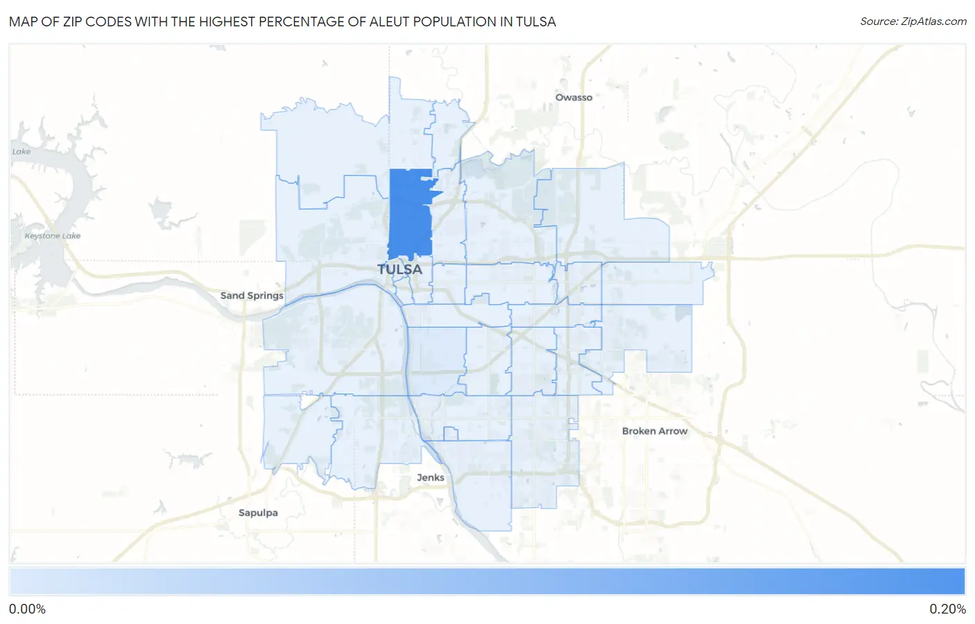 Zip Codes with the Highest Percentage of Aleut Population in Tulsa Map