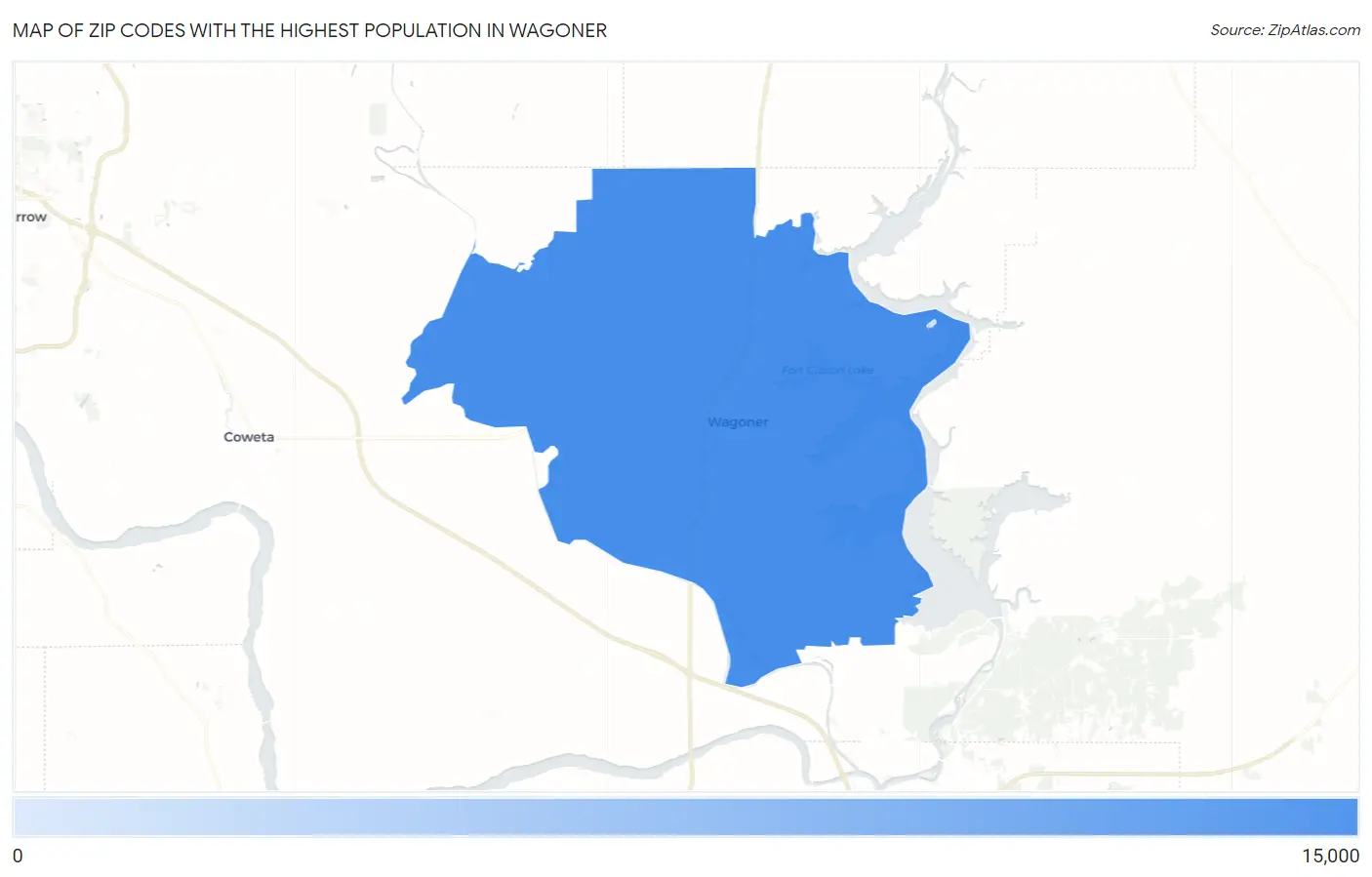 Zip Codes with the Highest Population in Wagoner Map