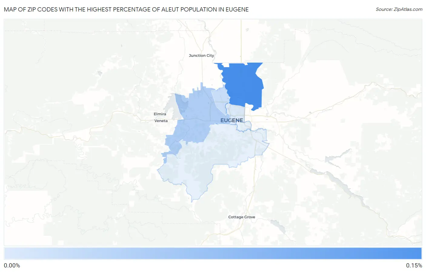 Zip Codes with the Highest Percentage of Aleut Population in Eugene Map