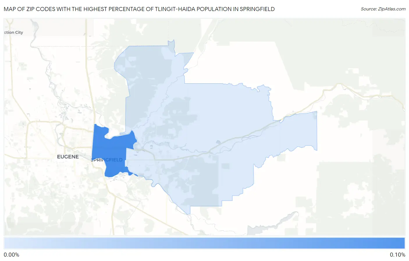 Zip Codes with the Highest Percentage of Tlingit-Haida Population in Springfield Map