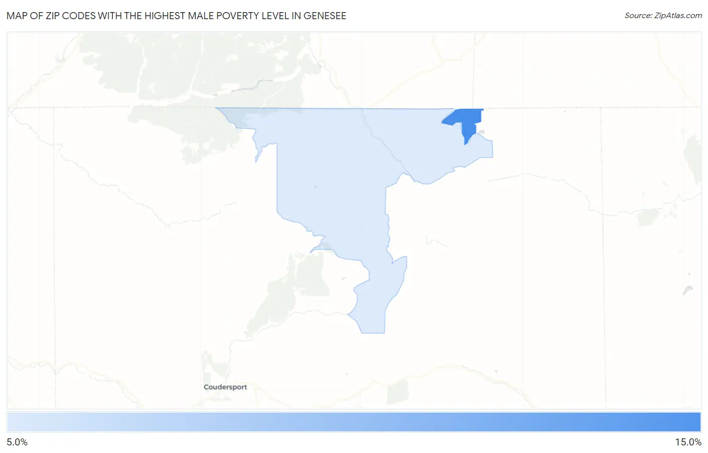 Zip Codes with the Highest Male Poverty Level in Genesee Map