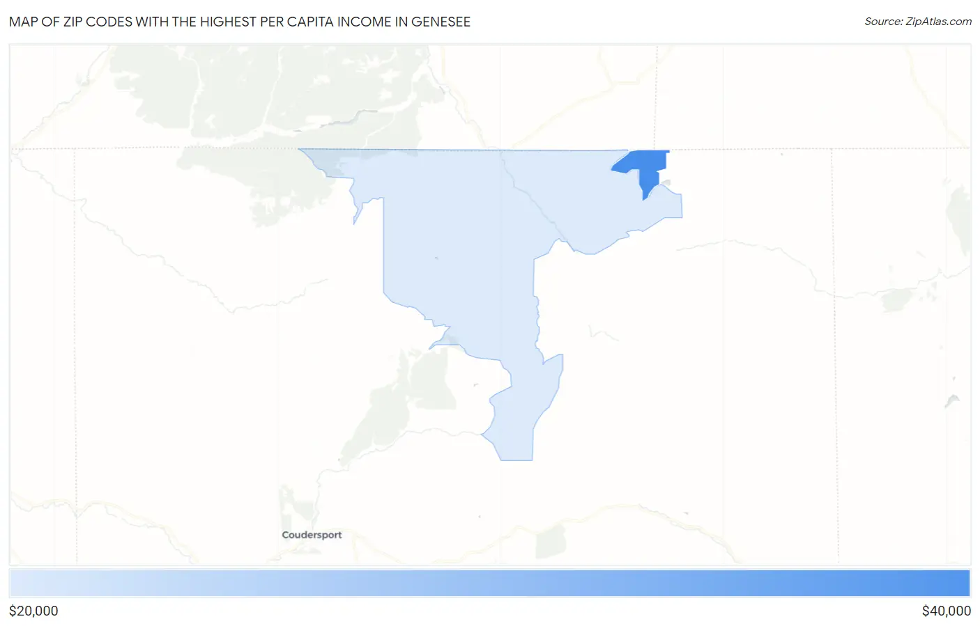 Zip Codes with the Highest Per Capita Income in Genesee Map