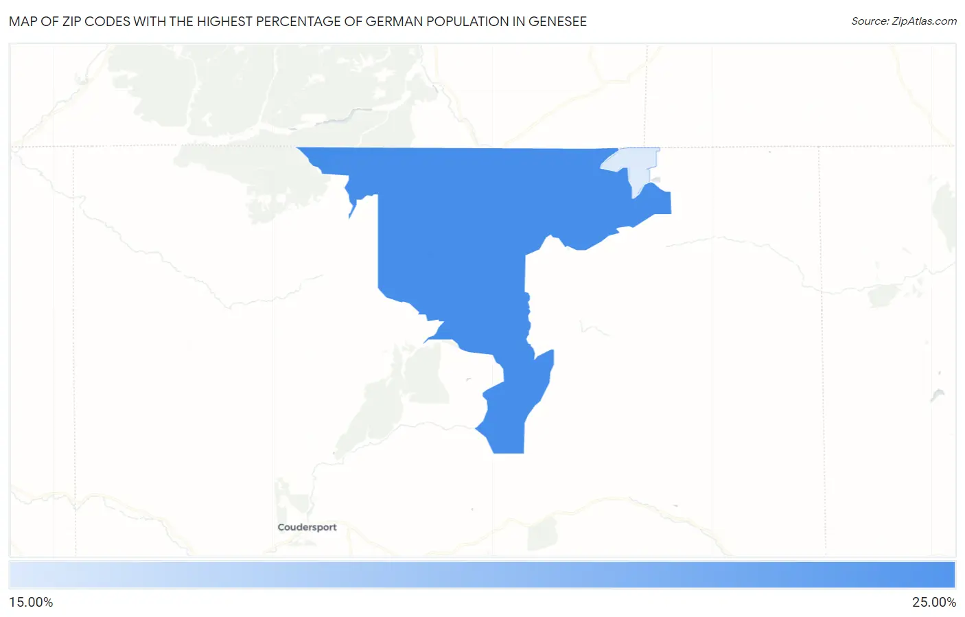 Zip Codes with the Highest Percentage of German Population in Genesee Map