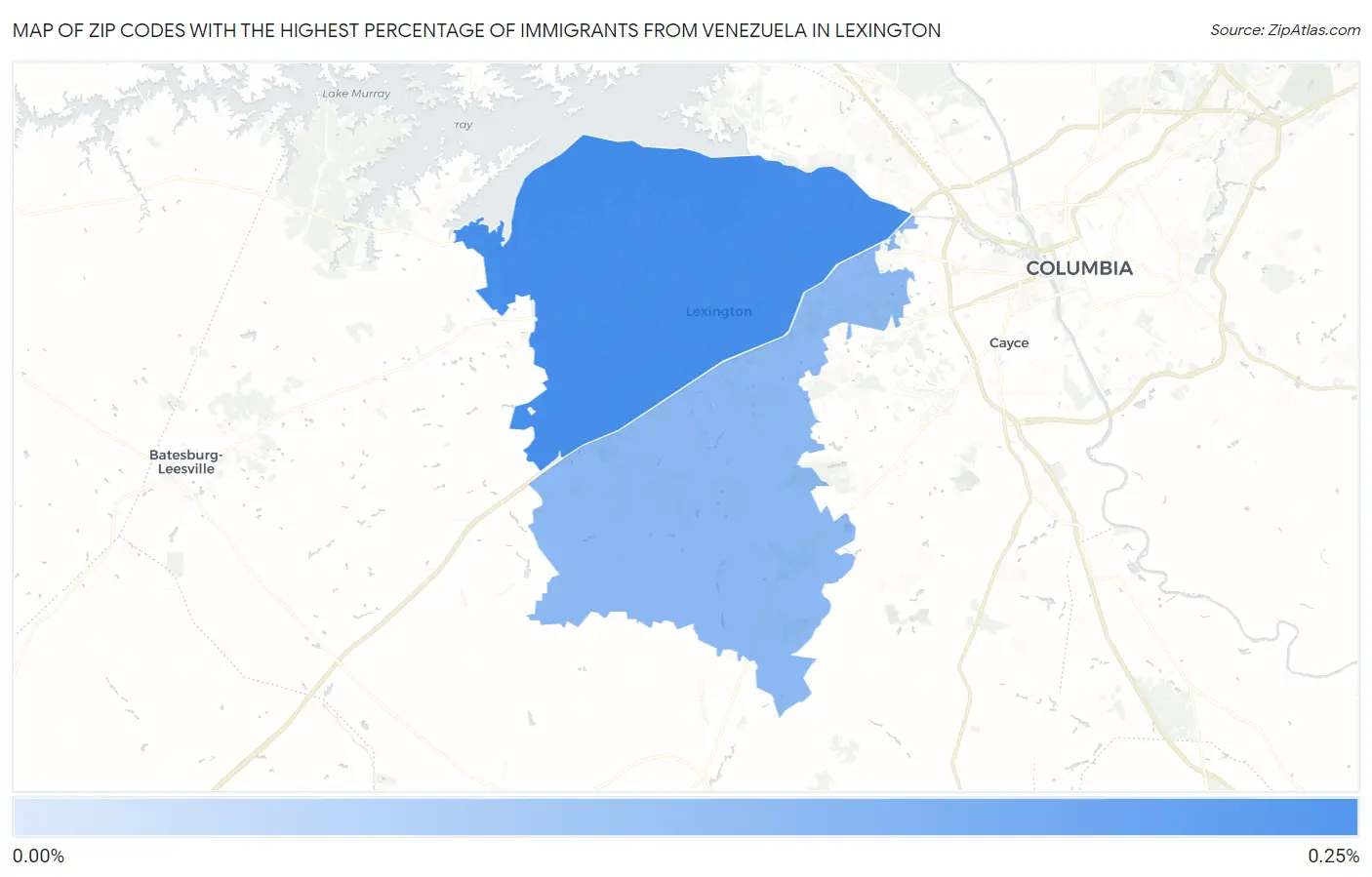 Zip Codes with the Highest Percentage of Immigrants from Venezuela in Lexington Map