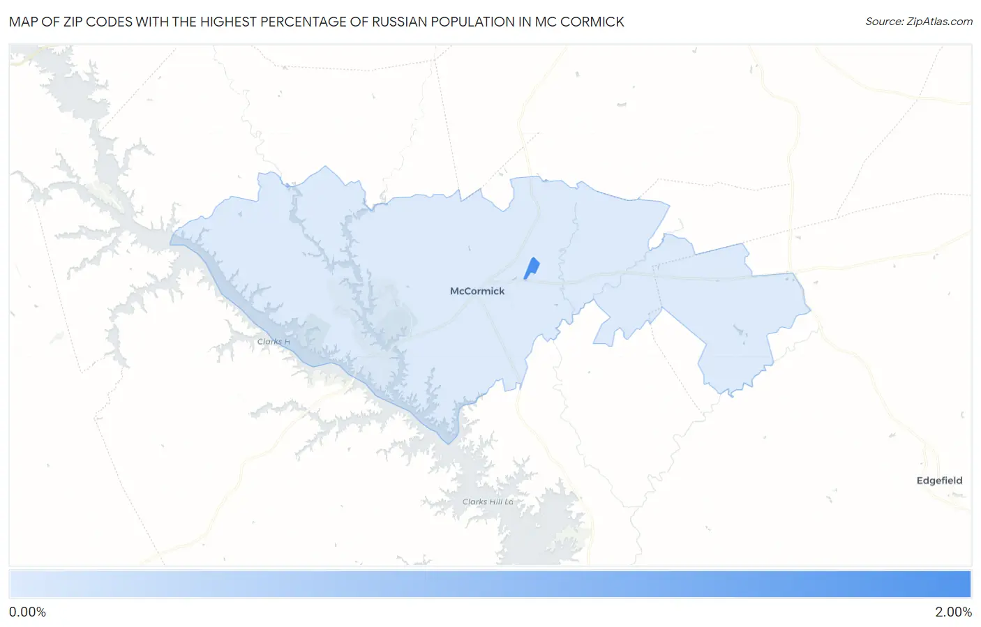 Zip Codes with the Highest Percentage of Russian Population in Mc Cormick Map