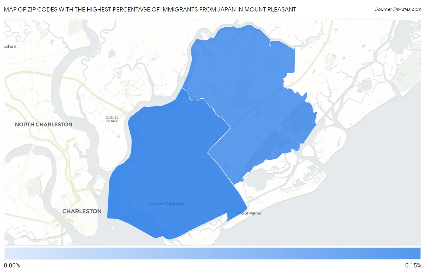 Zip Codes with the Highest Percentage of Immigrants from Japan in Mount Pleasant Map