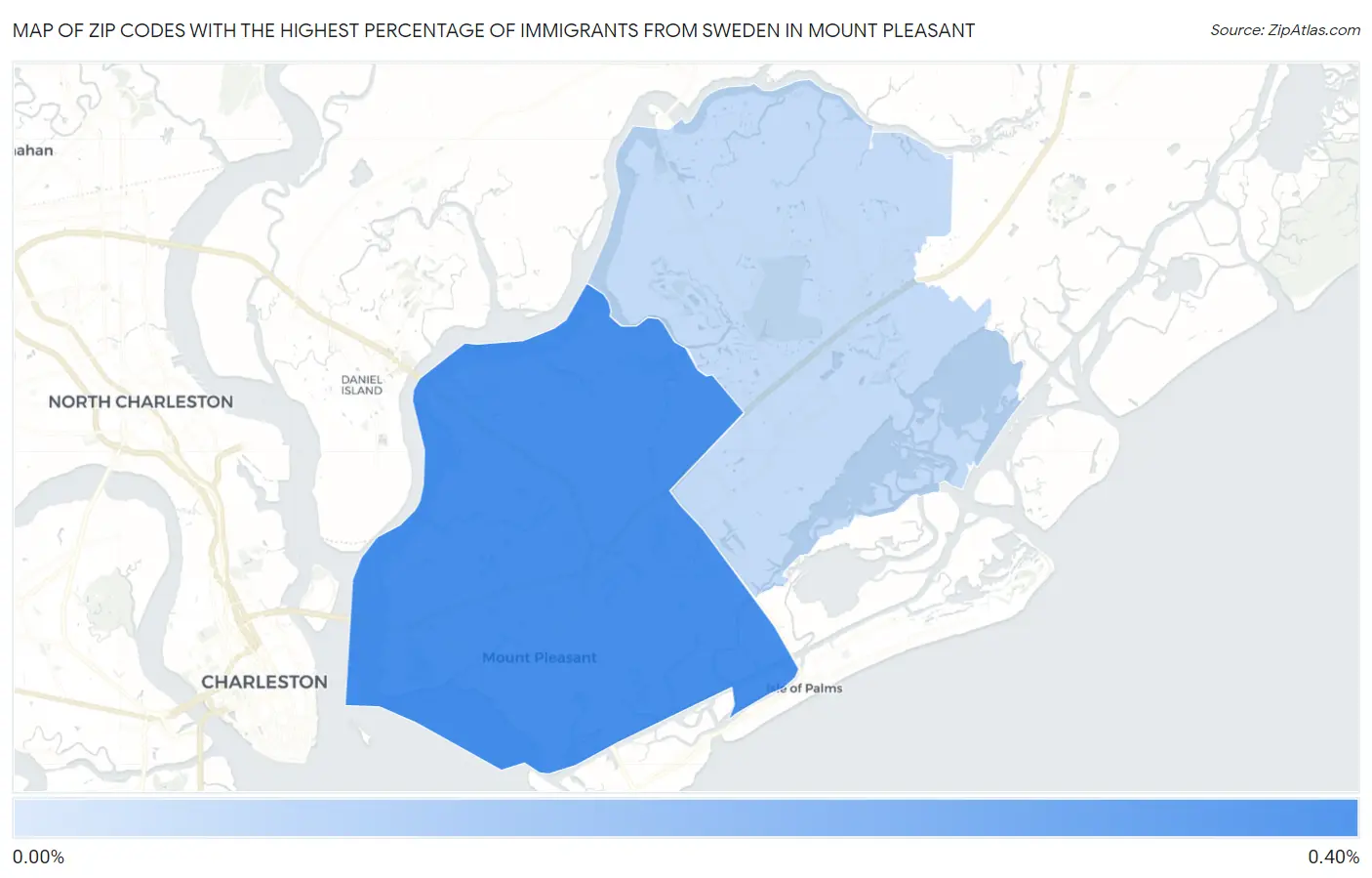 Zip Codes with the Highest Percentage of Immigrants from Sweden in Mount Pleasant Map