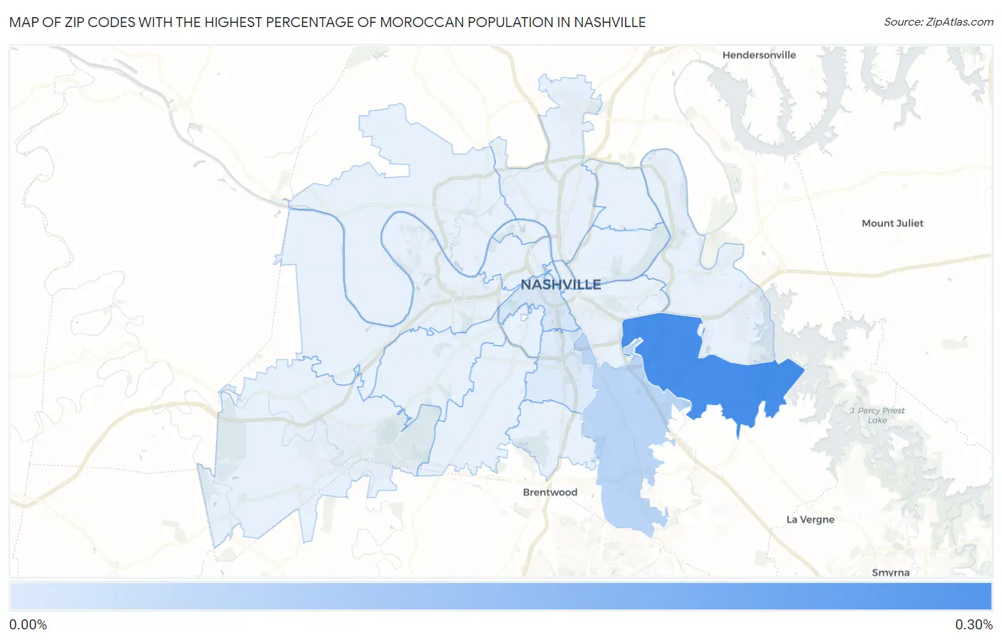 Zip Codes with the Highest Percentage of Moroccan Population in Nashville Map