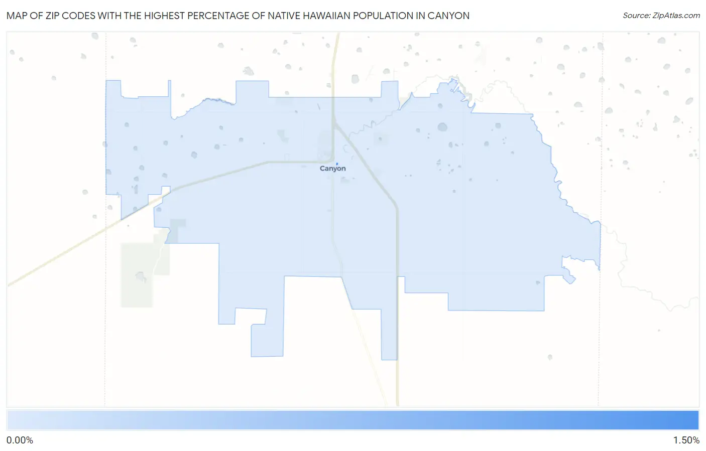 Zip Codes with the Highest Percentage of Native Hawaiian Population in Canyon Map