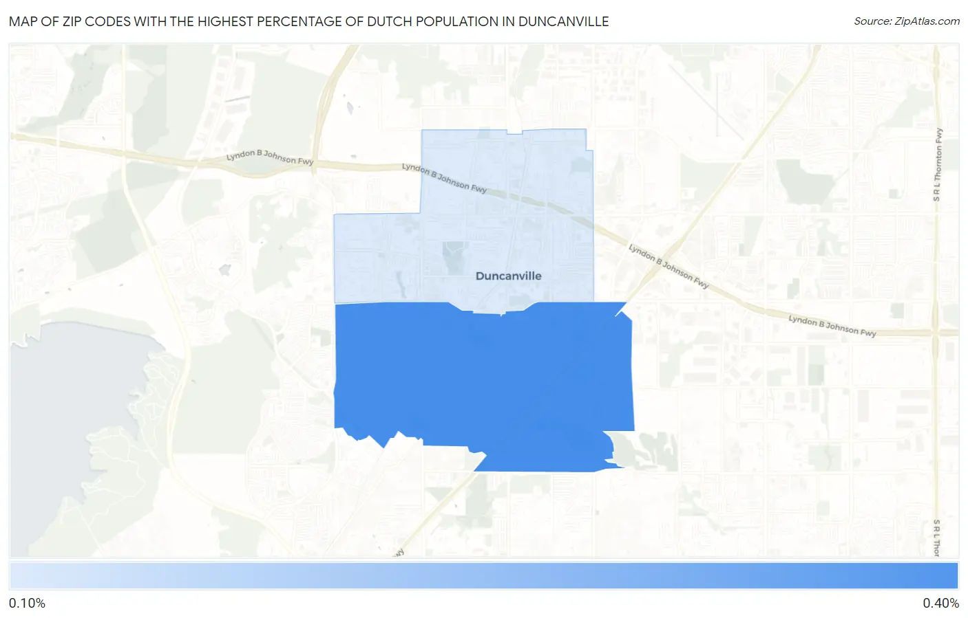 Zip Codes with the Highest Percentage of Dutch Population in Duncanville Map