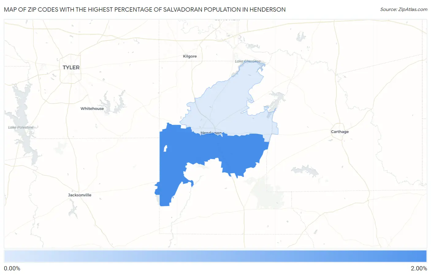 Zip Codes with the Highest Percentage of Salvadoran Population in Henderson Map