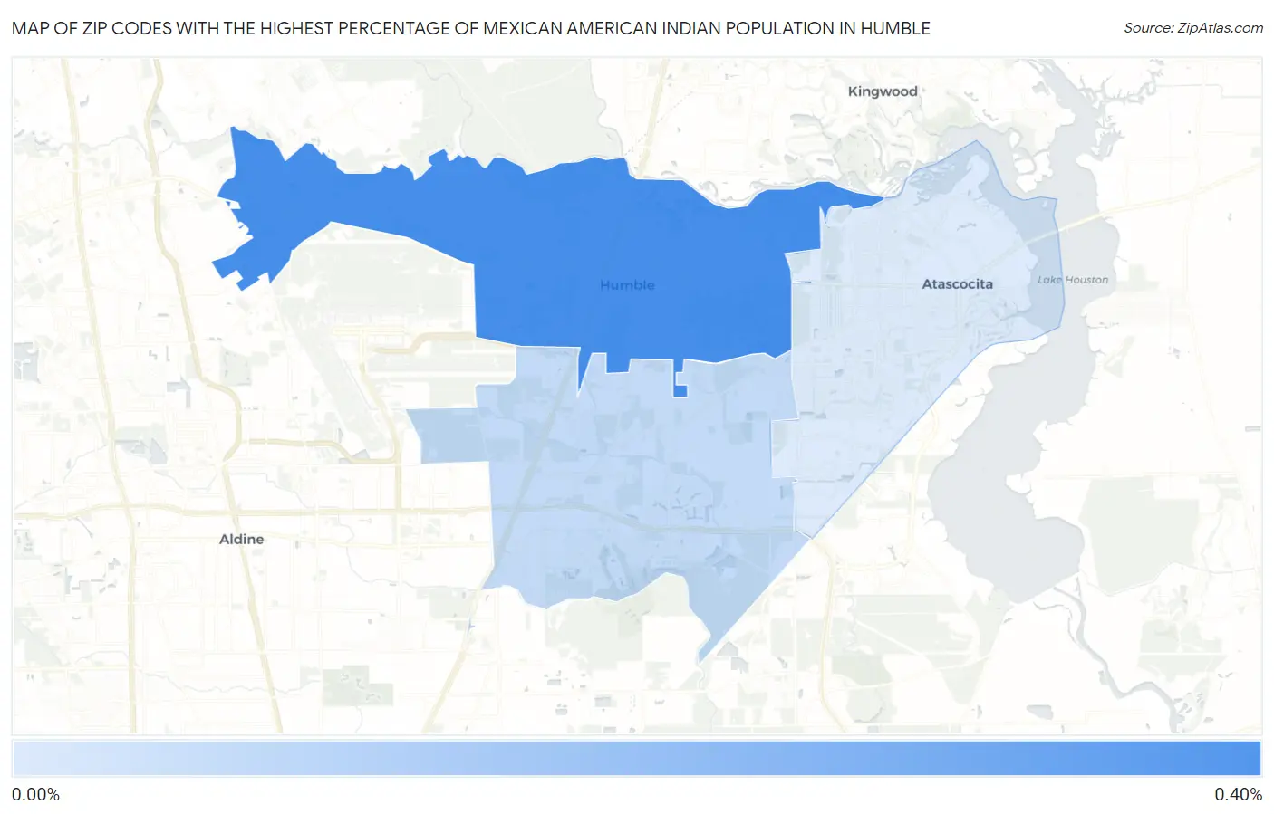 Zip Codes with the Highest Percentage of Mexican American Indian Population in Humble Map