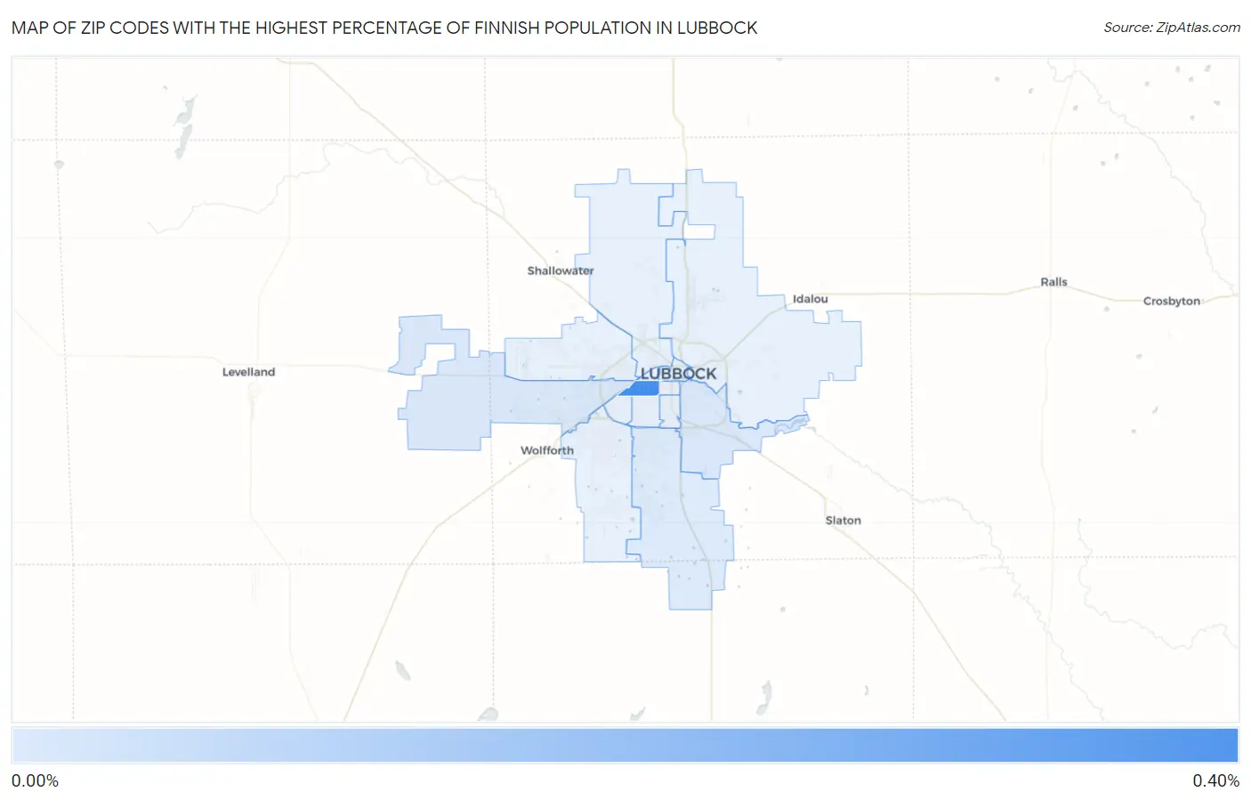 Zip Codes with the Highest Percentage of Finnish Population in Lubbock Map