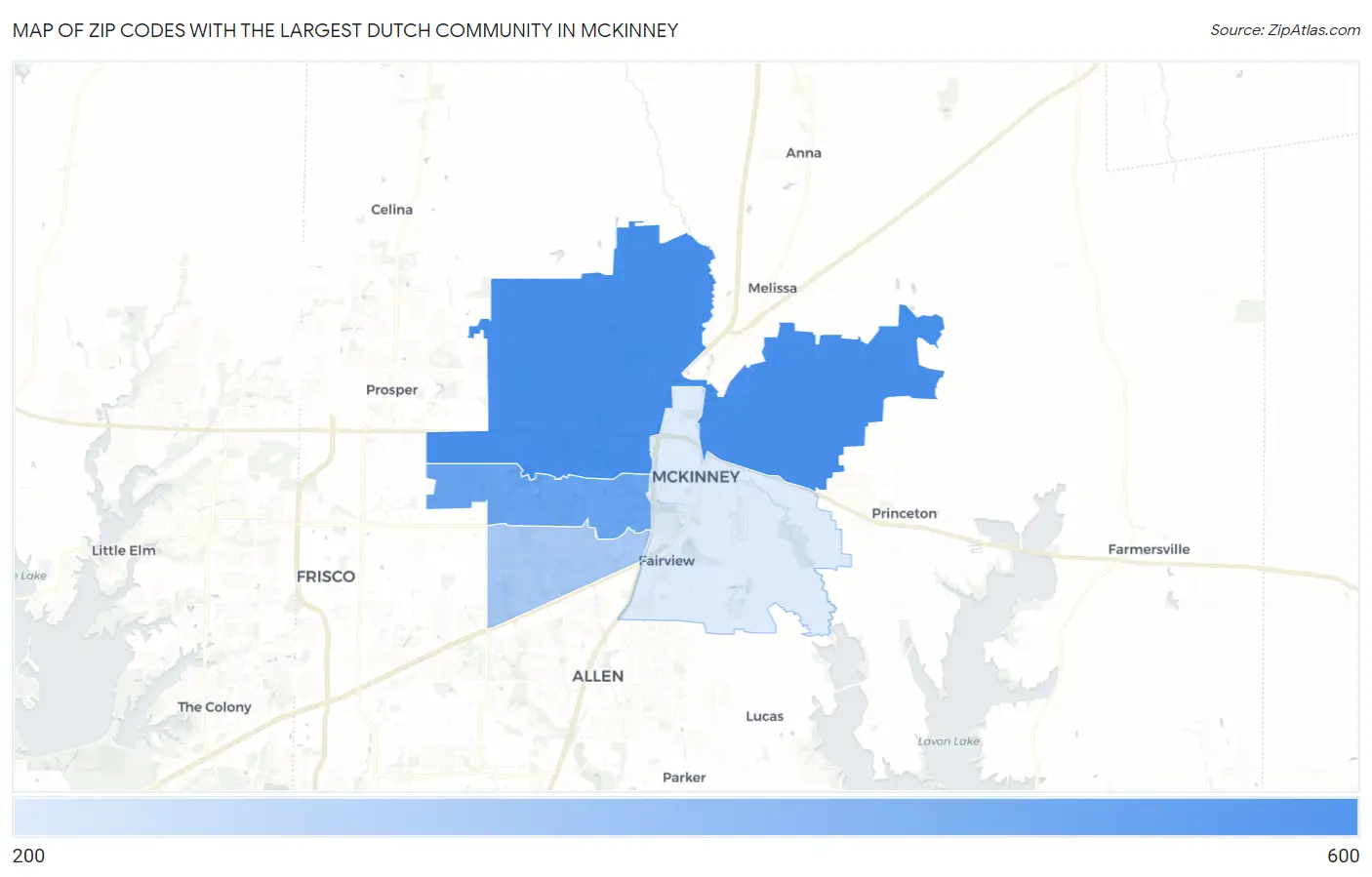 Zip Codes with the Largest Dutch Community in Mckinney Map