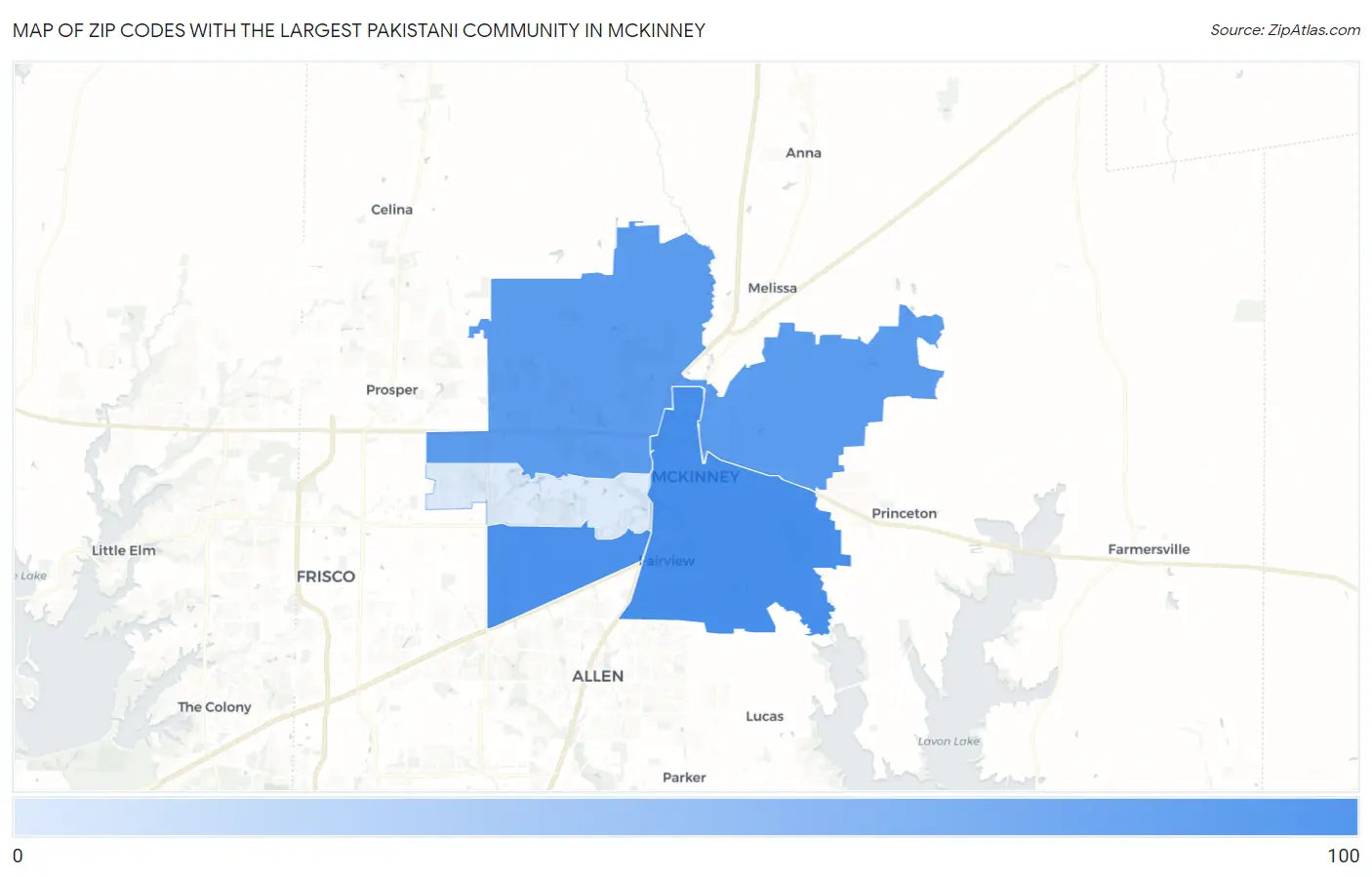 Zip Codes with the Largest Pakistani Community in Mckinney Map