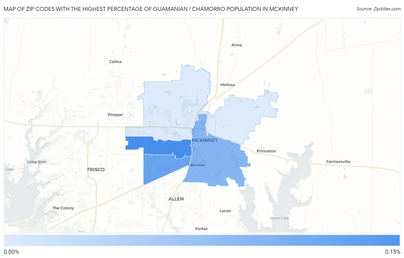 Zip Codes with the Highest Percentage of Guamanian / Chamorro Population in Mckinney Map