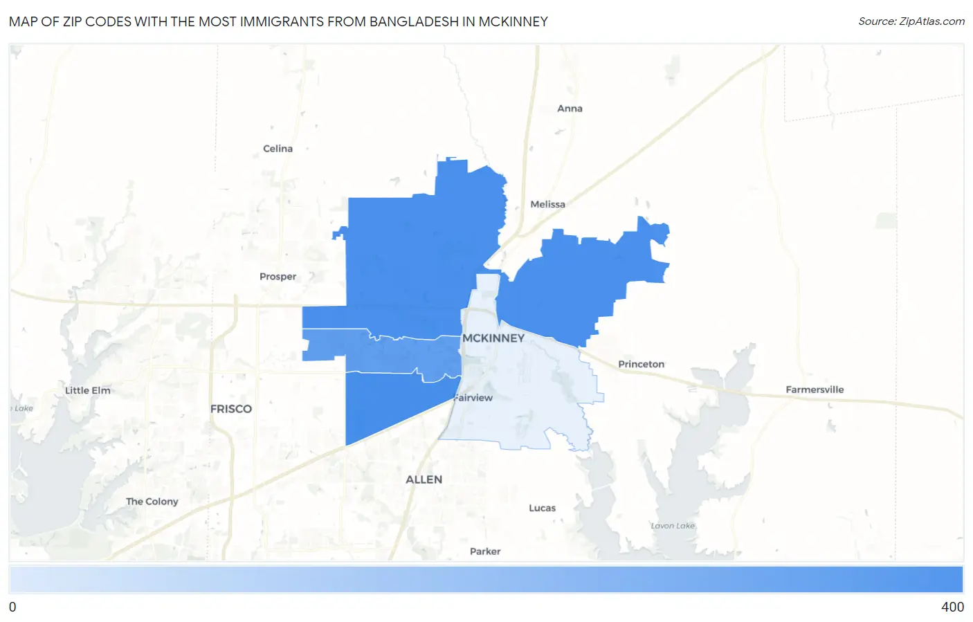 Zip Codes with the Most Immigrants from Bangladesh in Mckinney Map
