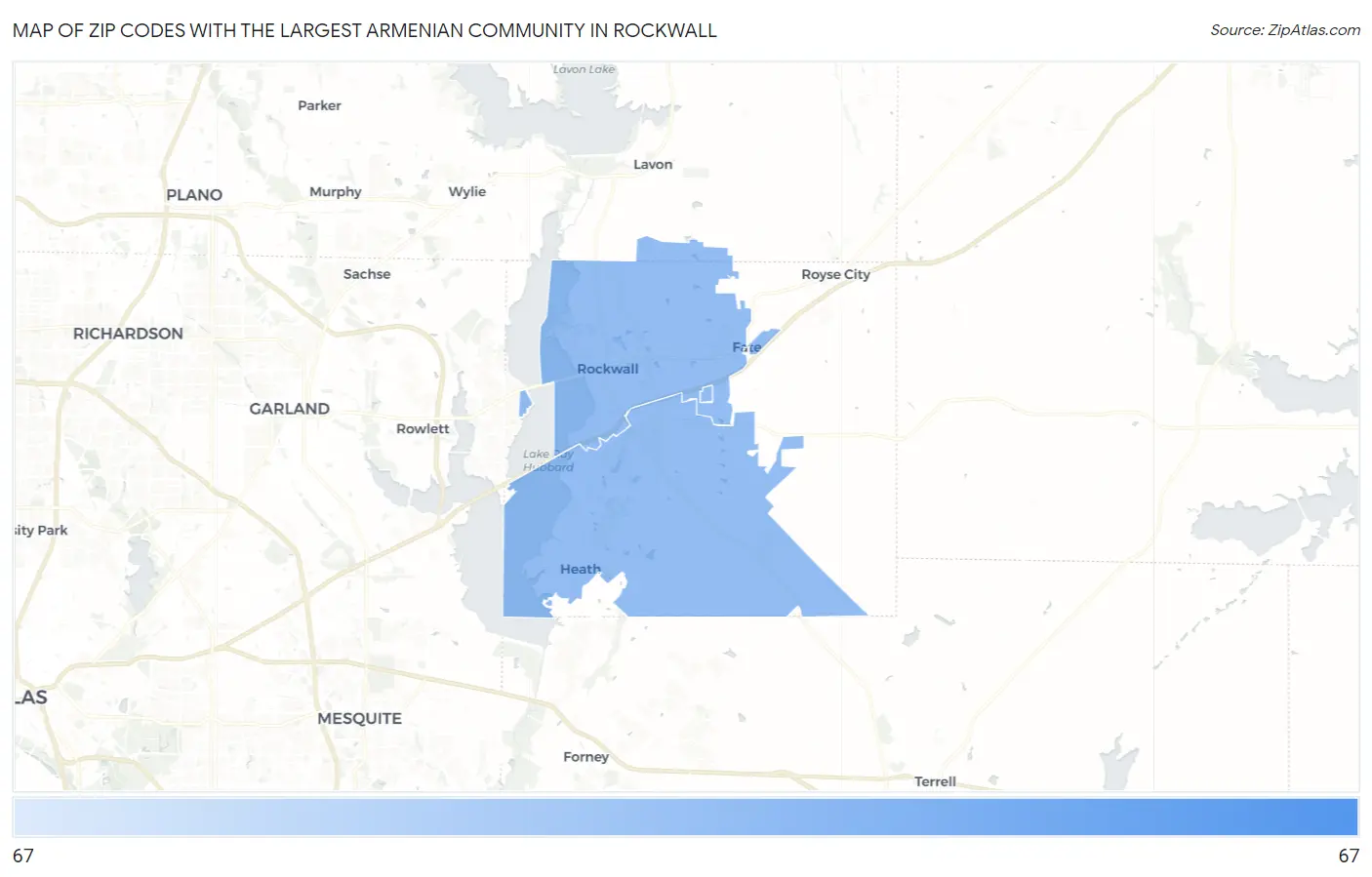 Zip Codes with the Largest Armenian Community in Rockwall Map