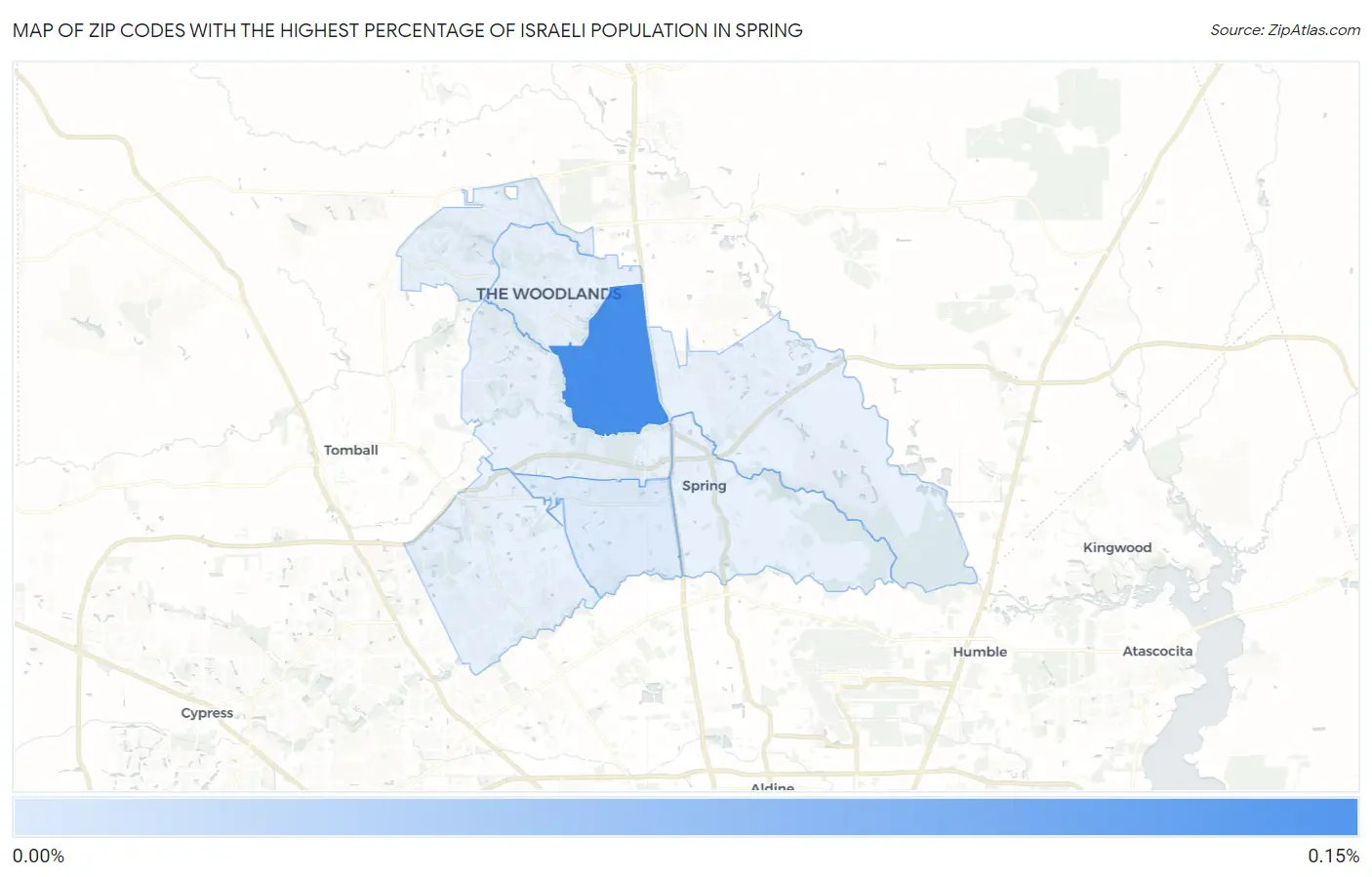 Zip Codes with the Highest Percentage of Israeli Population in Spring Map