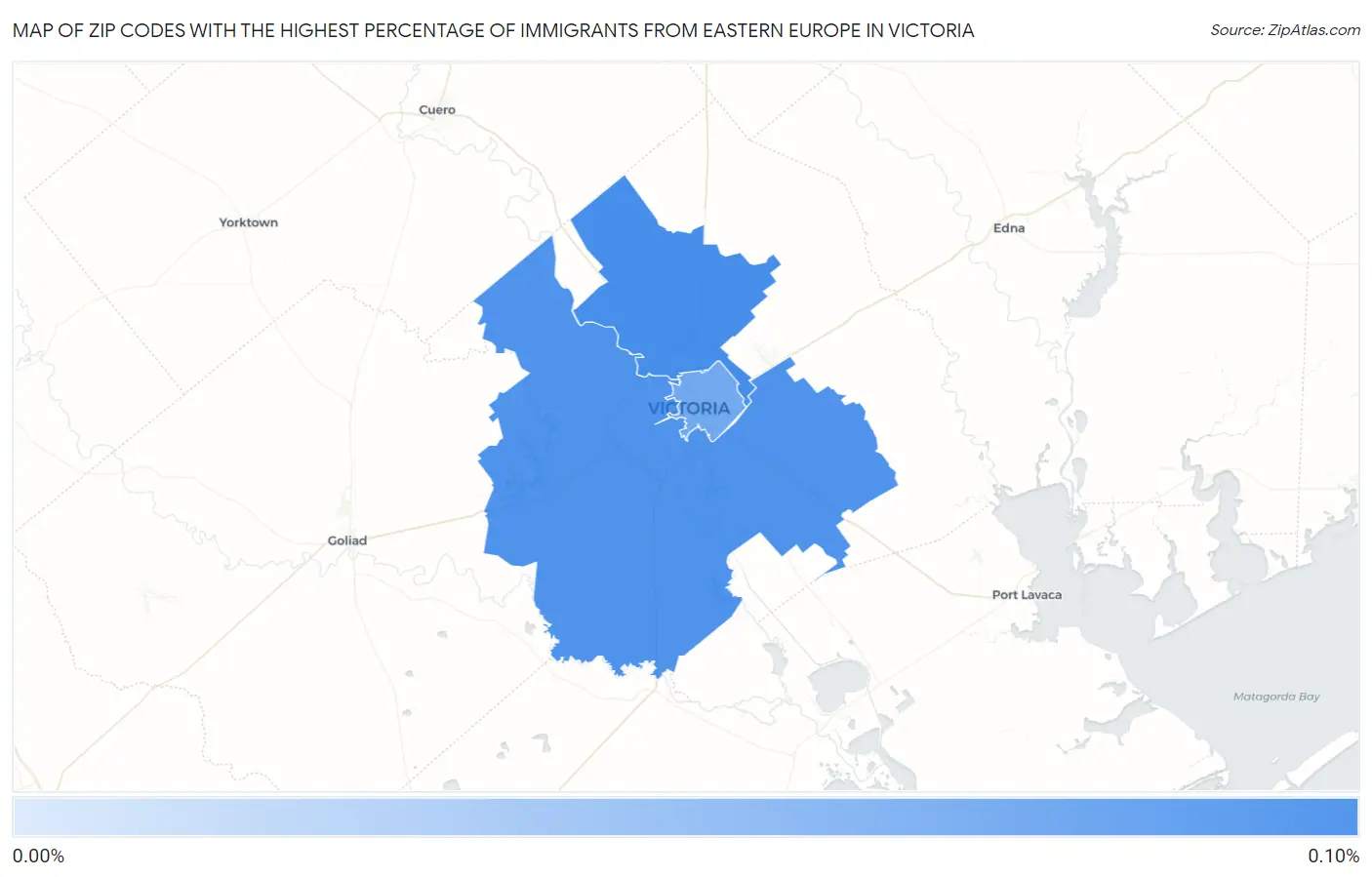 Zip Codes with the Highest Percentage of Immigrants from Eastern Europe in Victoria Map