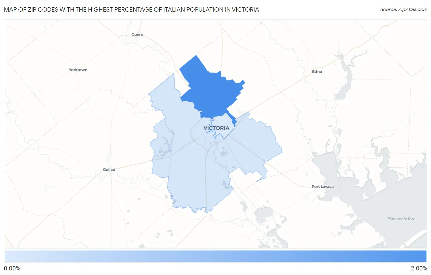 Zip Codes with the Highest Percentage of Italian Population in Victoria Map