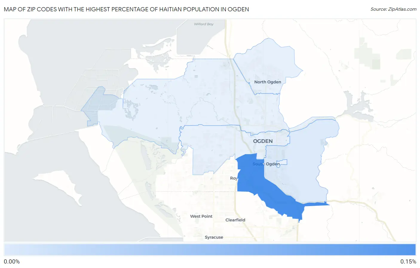 Zip Codes with the Highest Percentage of Haitian Population in Ogden Map