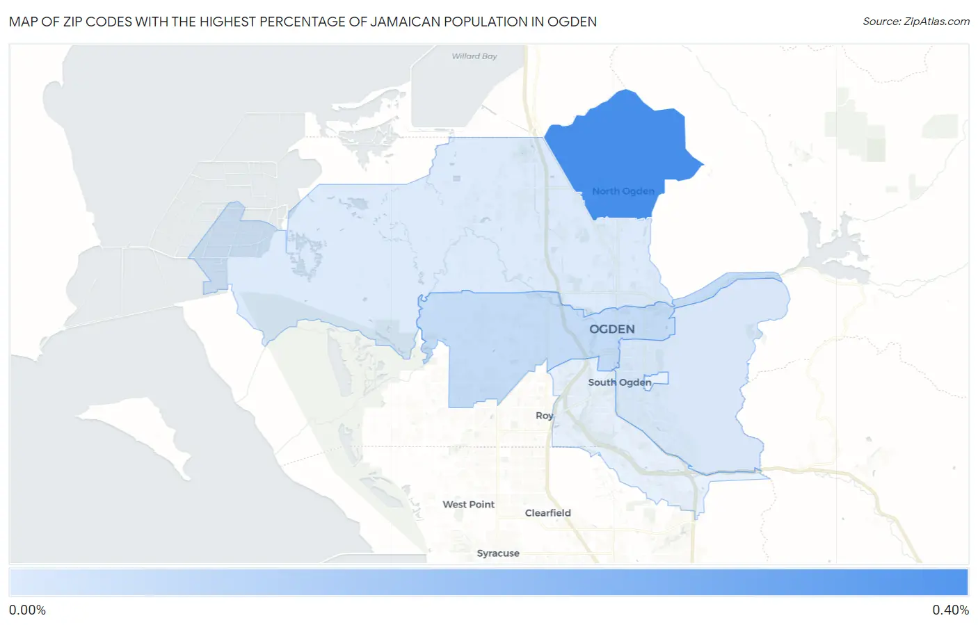 Zip Codes with the Highest Percentage of Jamaican Population in Ogden Map