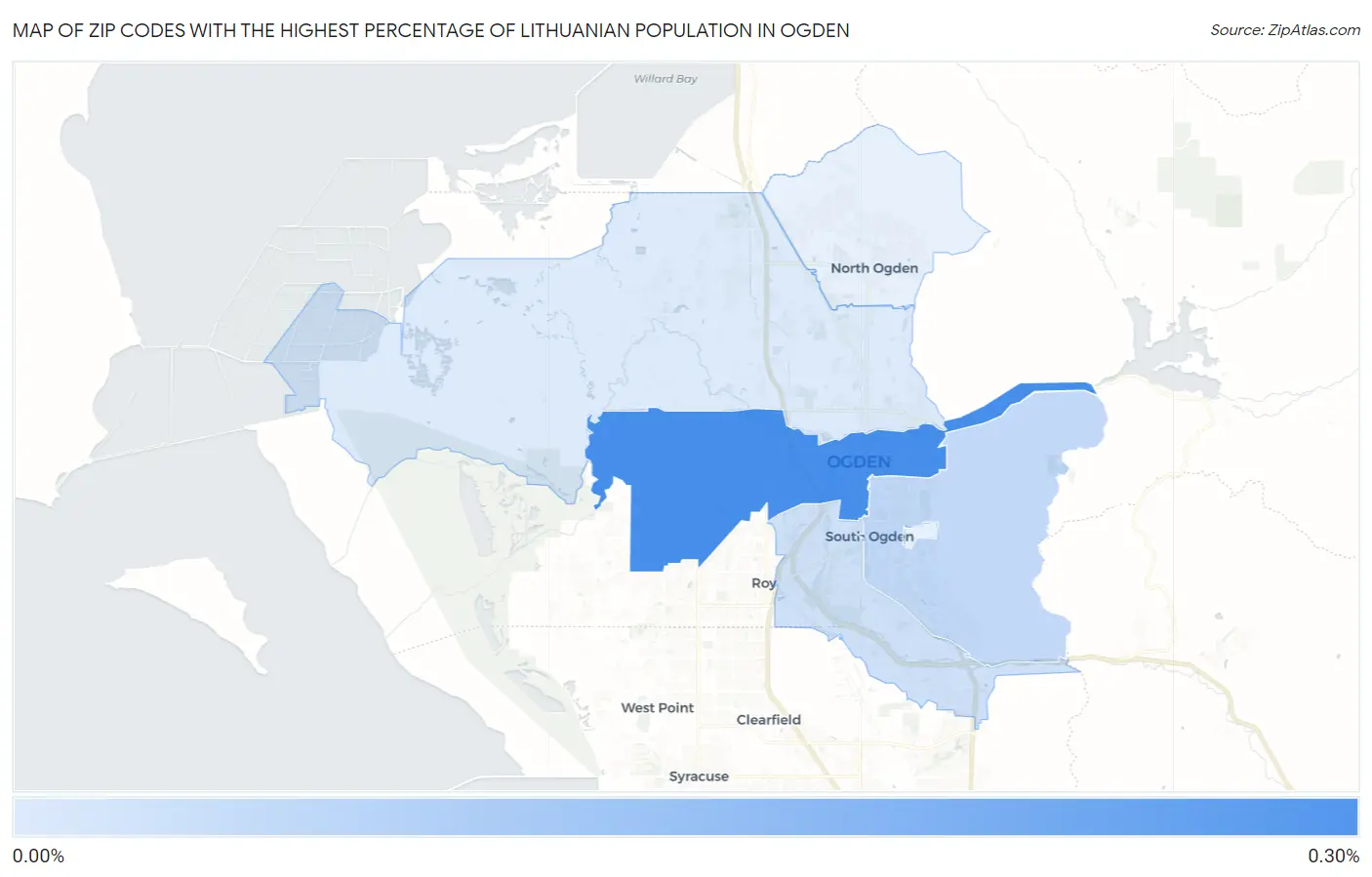 Zip Codes with the Highest Percentage of Lithuanian Population in Ogden Map