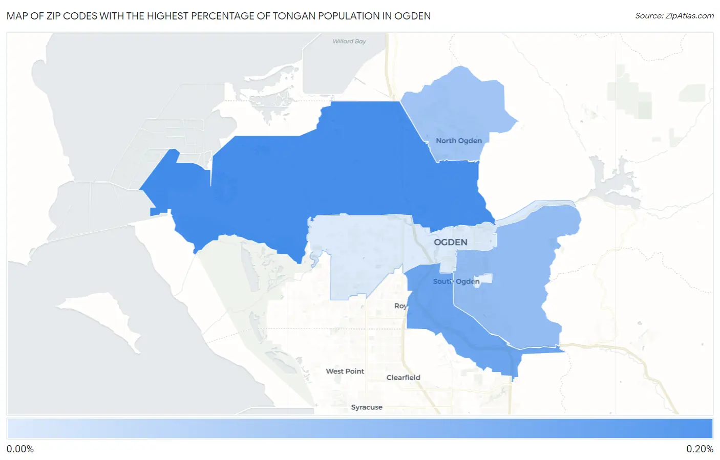 Zip Codes with the Highest Percentage of Tongan Population in Ogden Map
