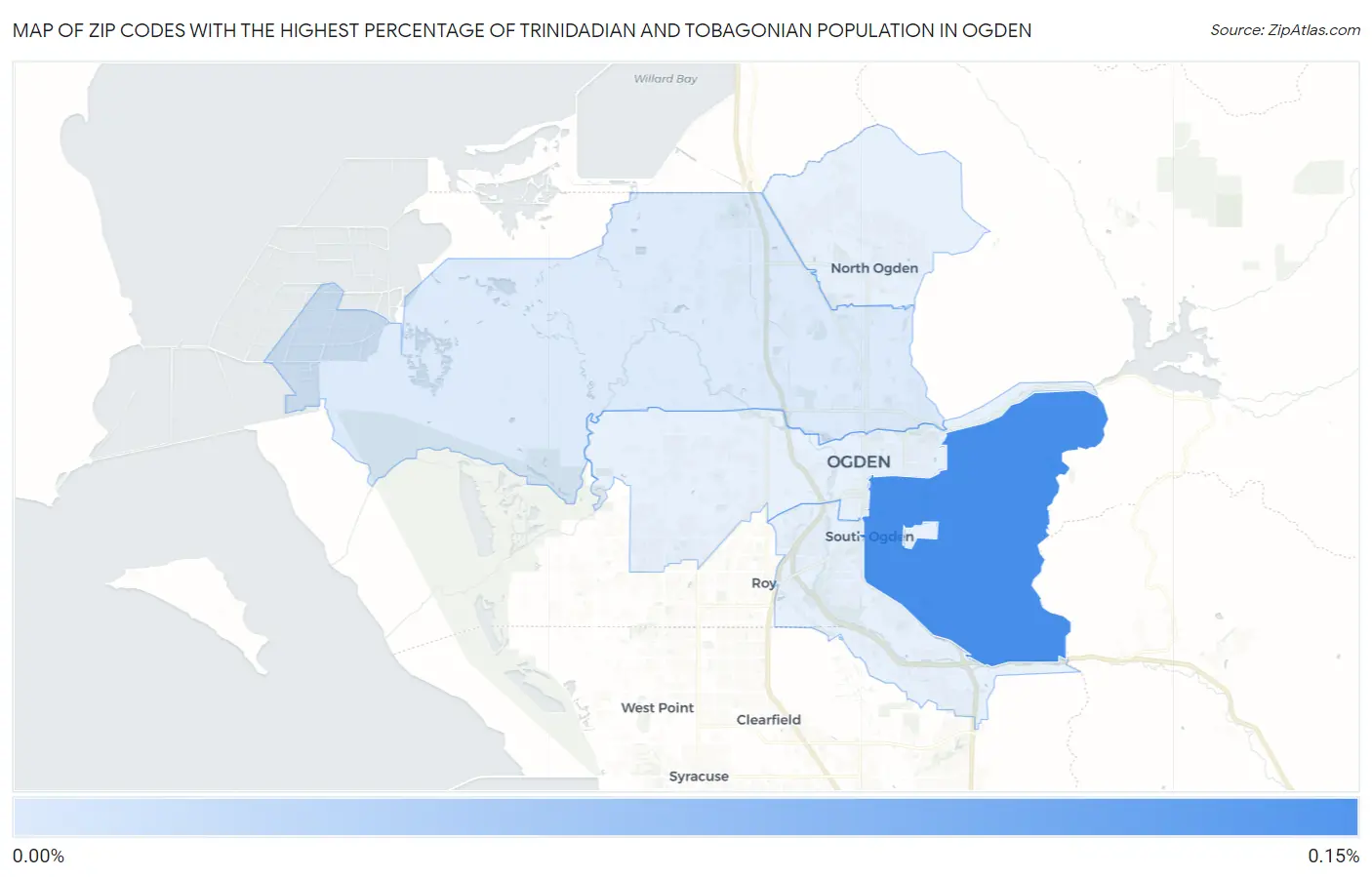 Zip Codes with the Highest Percentage of Trinidadian and Tobagonian Population in Ogden Map