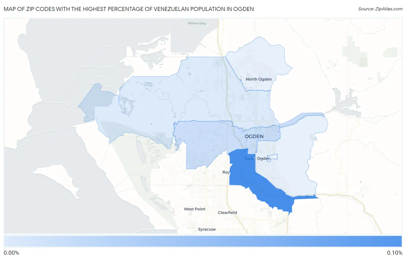 Zip Codes with the Highest Percentage of Venezuelan Population in Ogden Map