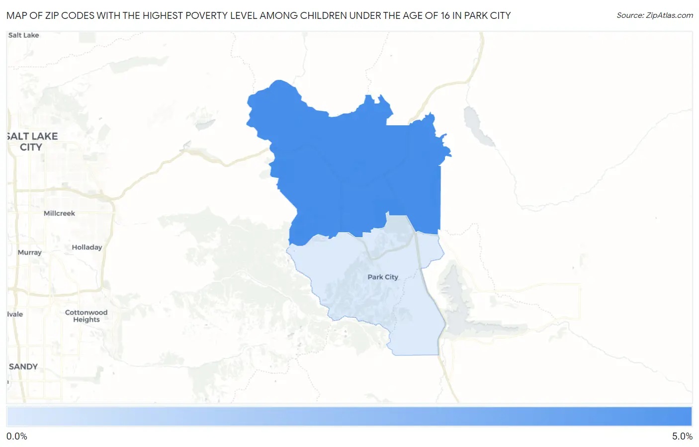 Zip Codes with the Highest Poverty Level Among Children Under the Age of 16 in Park City Map