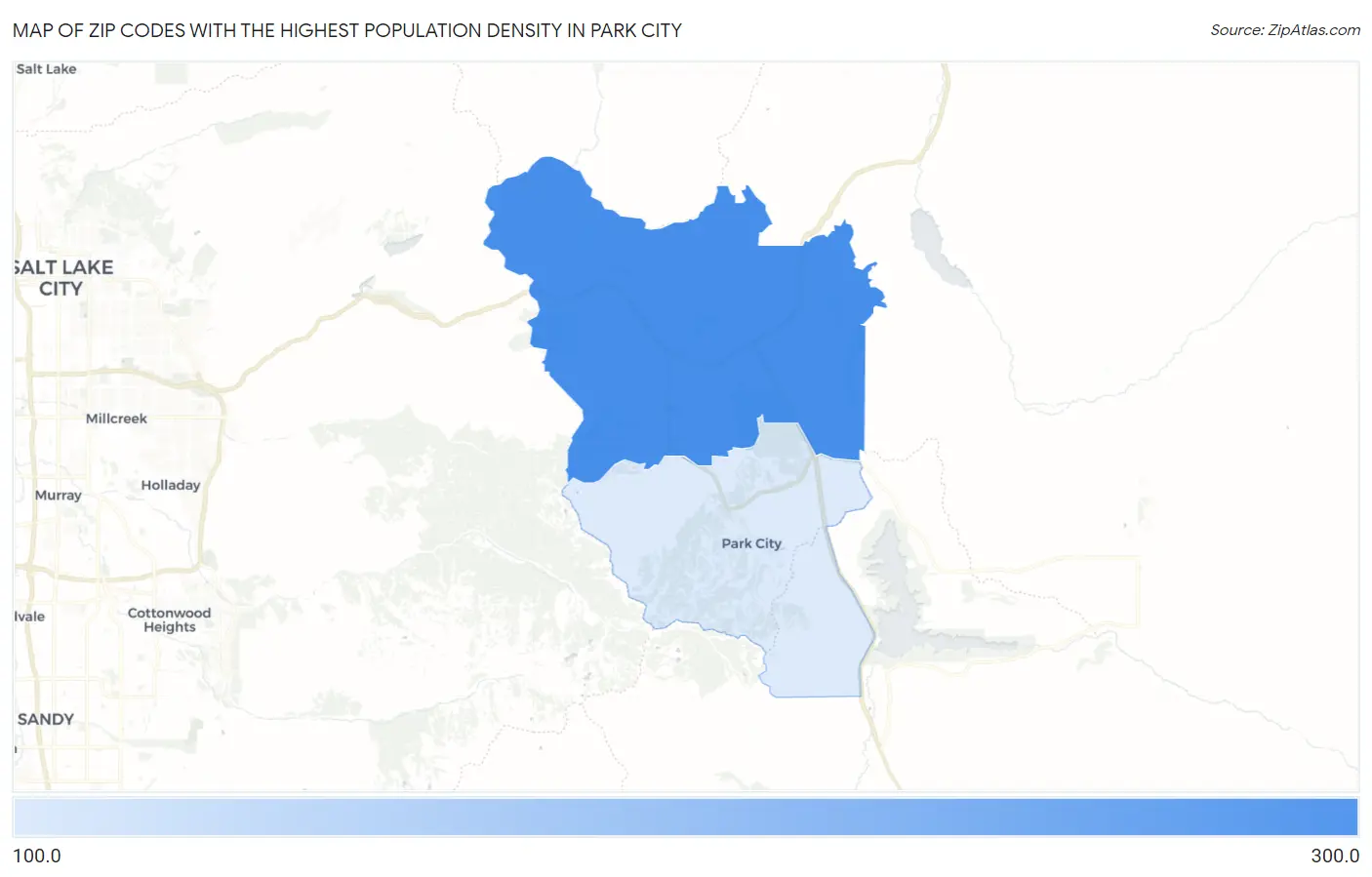 Zip Codes with the Highest Population Density in Park City Map